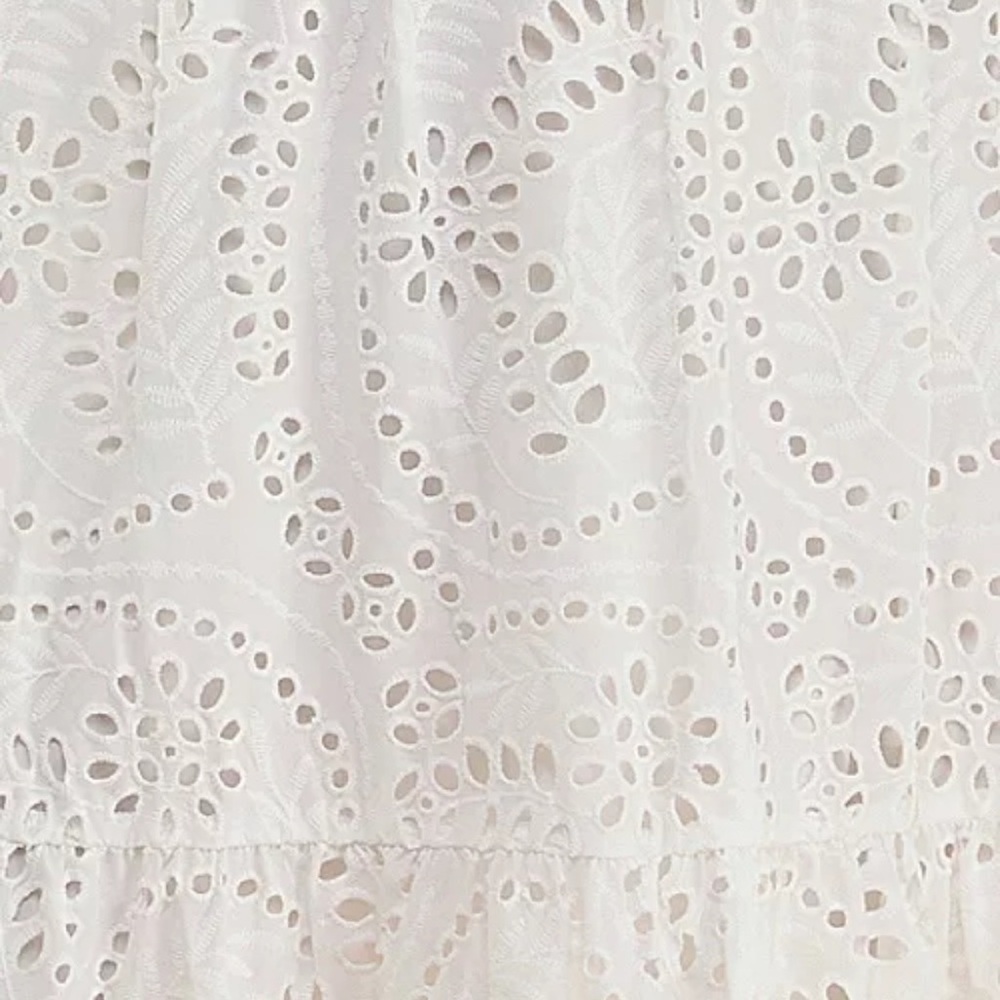 City Studio Juniors' Off-The-Shoulder Eyelet White Maxi Cotton Dress - Picture 10 of 10